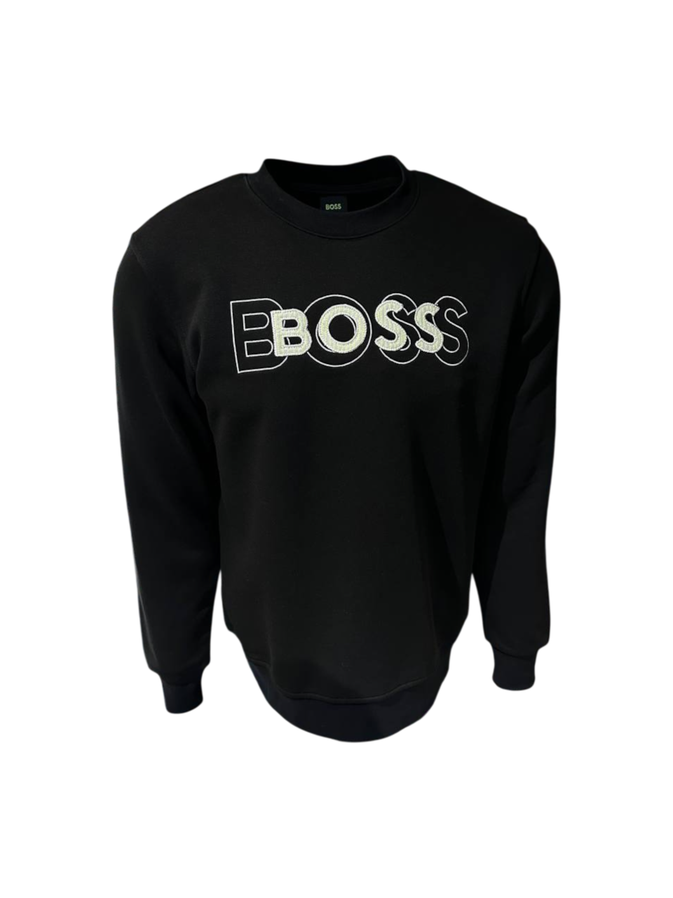 Boss cotton blend sweatshirt with logo-embroidered